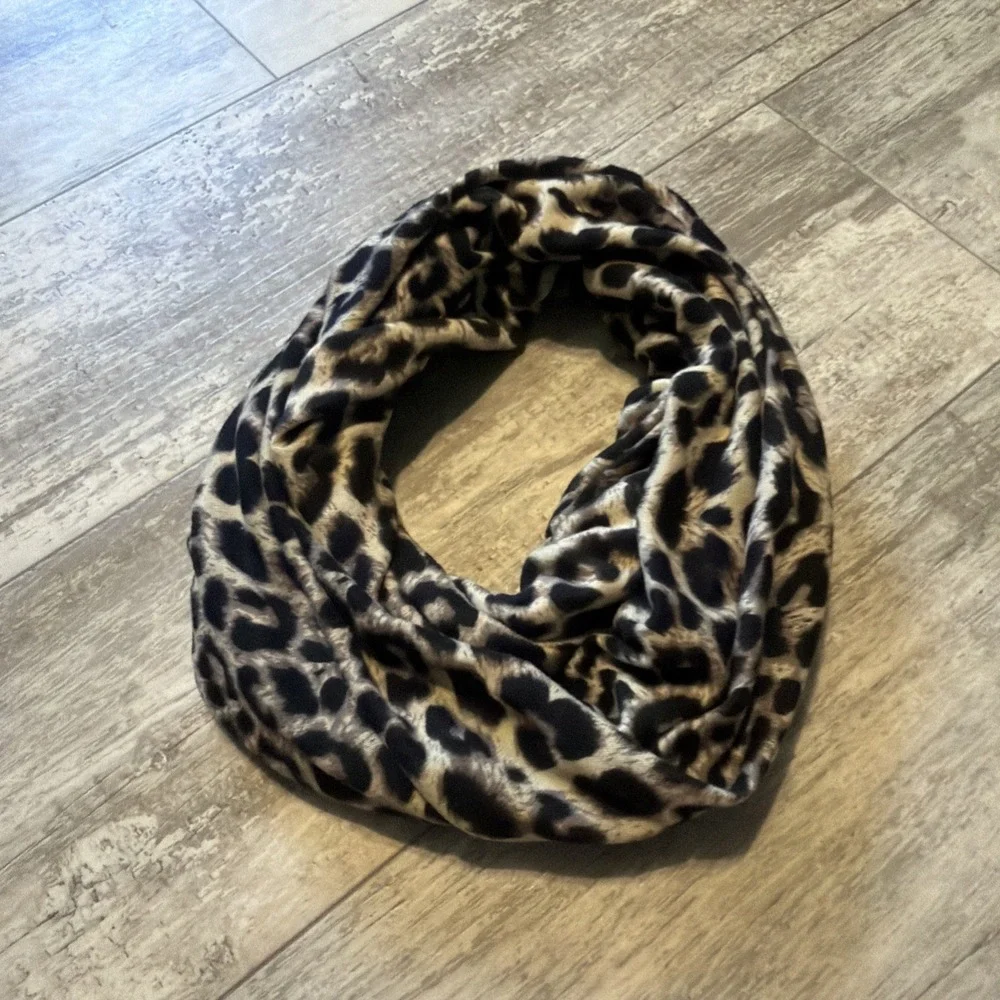 Leopard Print Infinity Scarf Shawl Wrap Animal Print Lightweight Fall Comfort